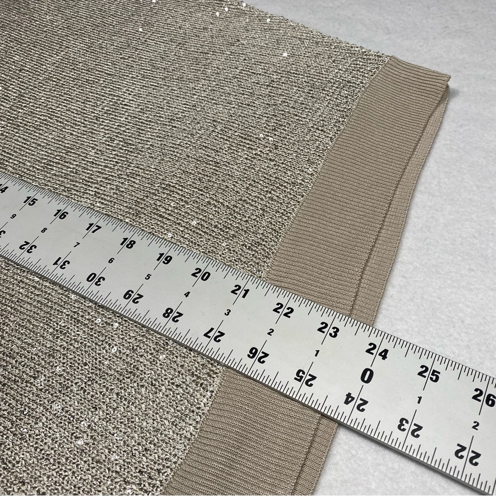 INC International Concepts Beige Sequined Open Back Top Size L #1410 - Picture 11 of 11